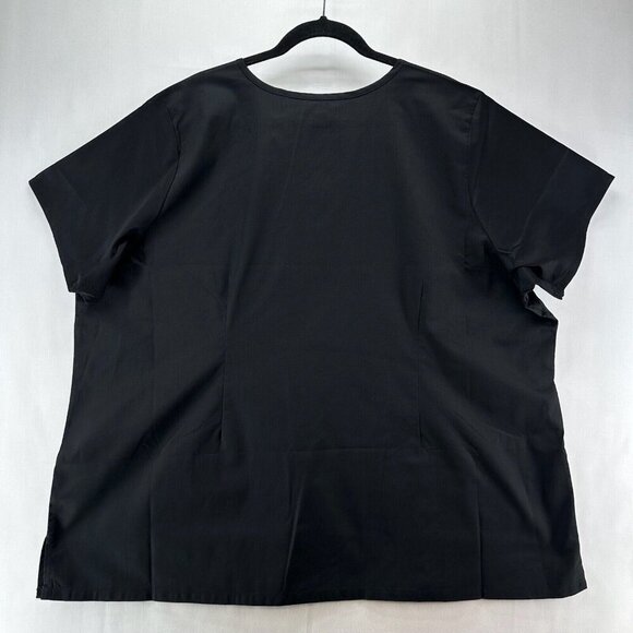 WonderWink WonderWORK Scrub Top Womens Sz 3XL 105 Shaped V-Neck Medical Black - Picture 2 of 11